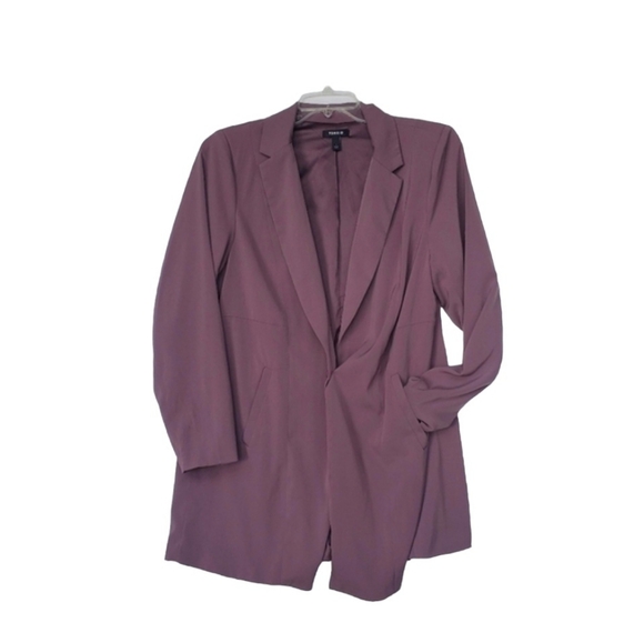 Torrid Blazer Single Button Waist w/ Pockets! Longline Style Mauve 1X - Picture 2 of 13